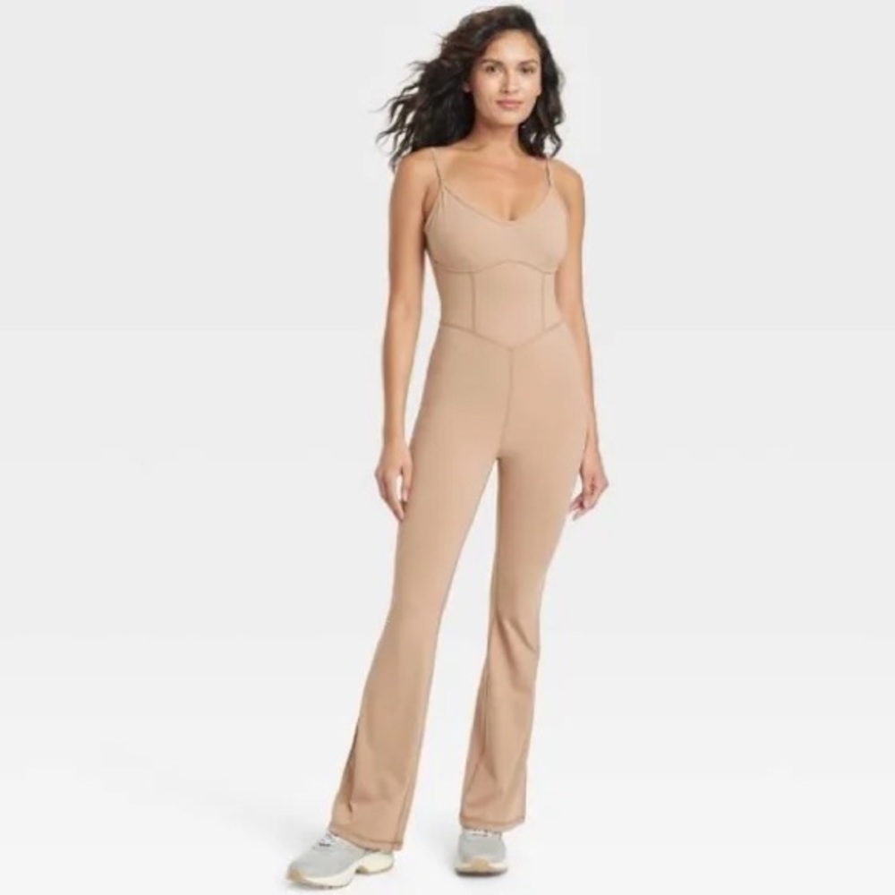 Target Joylab Flare Jumpsuit: Light brown/Tan